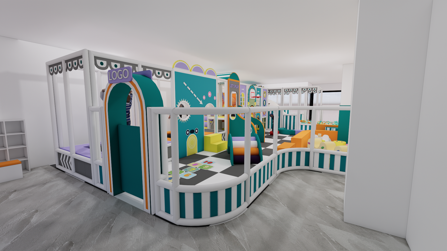 The Pastel Horizon Multi-Level Soft Play Maze System
