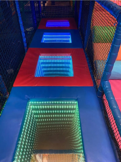 Infinity Floor Illusion with Changing Lights for Playgrounds