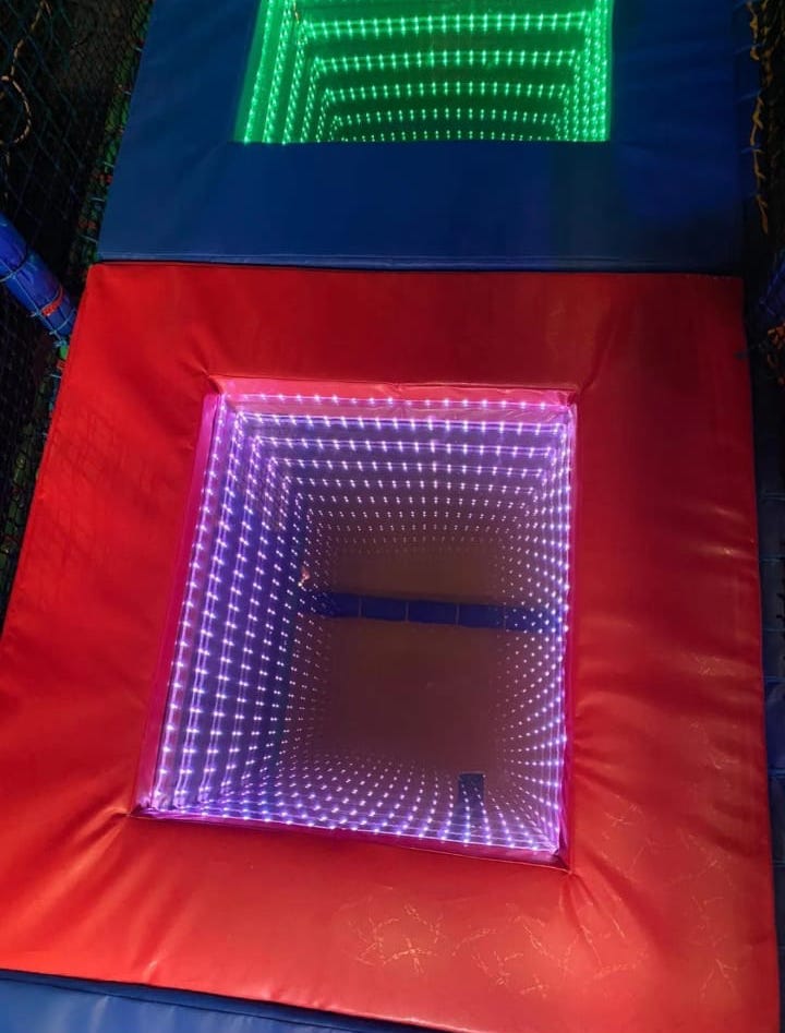 Infinity Floor Illusion with Changing Lights for Playgrounds