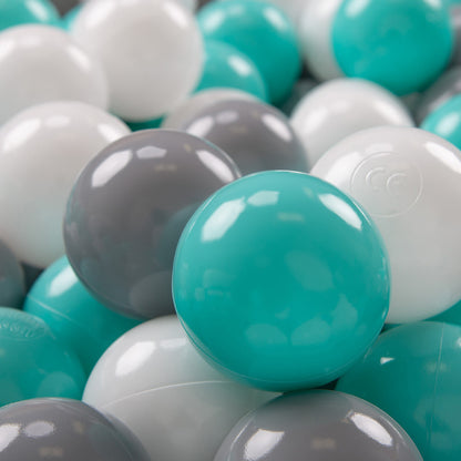 70MM x 1500PCS Soft Play Balls for Ball Pits - Mint/Silver/White