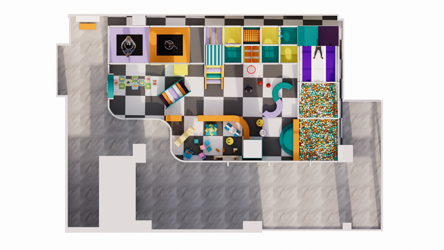 The Pastel Horizon Multi-Level Soft Play Maze System