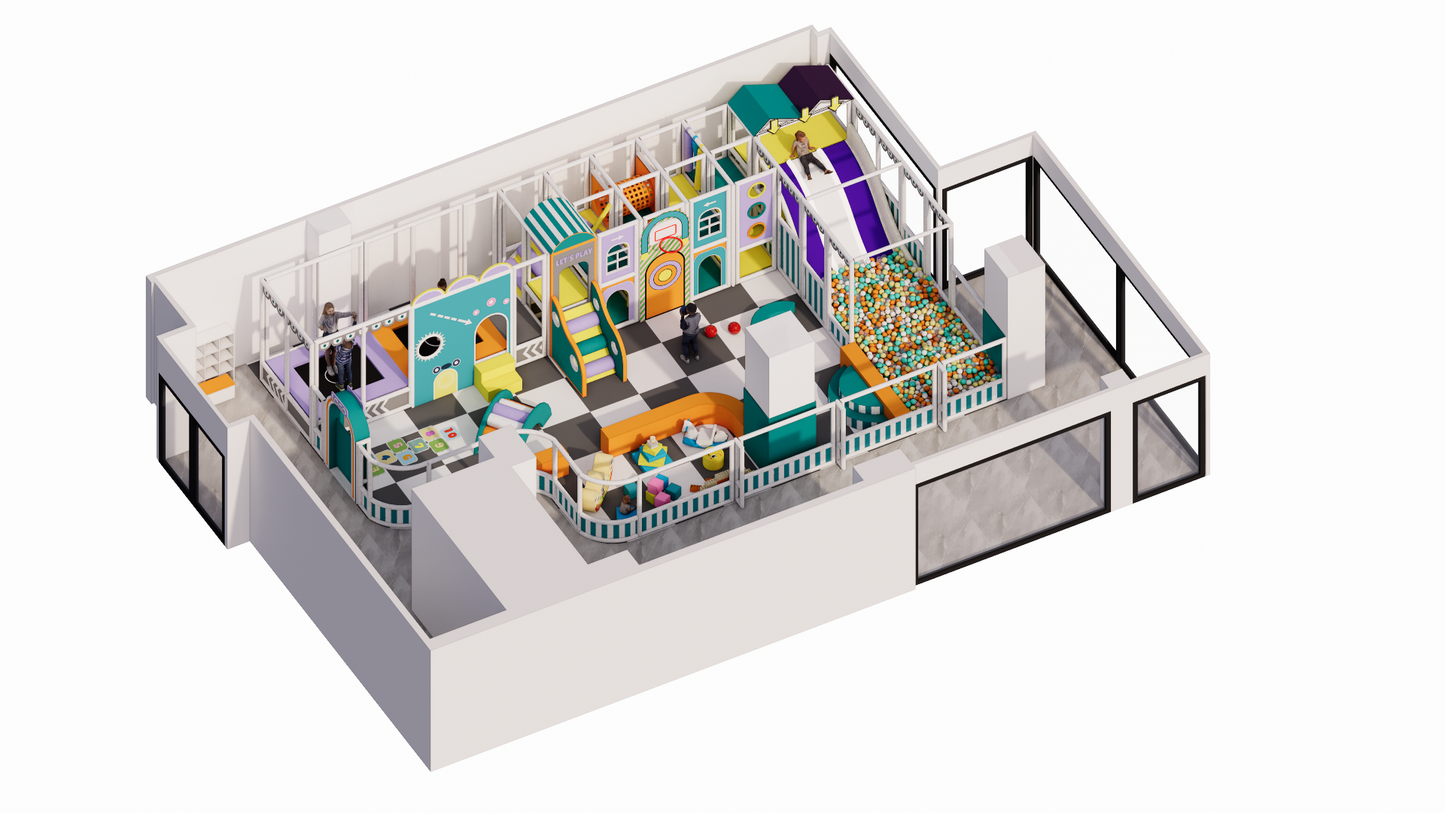 The Pastel Horizon Multi-Level Soft Play Maze System