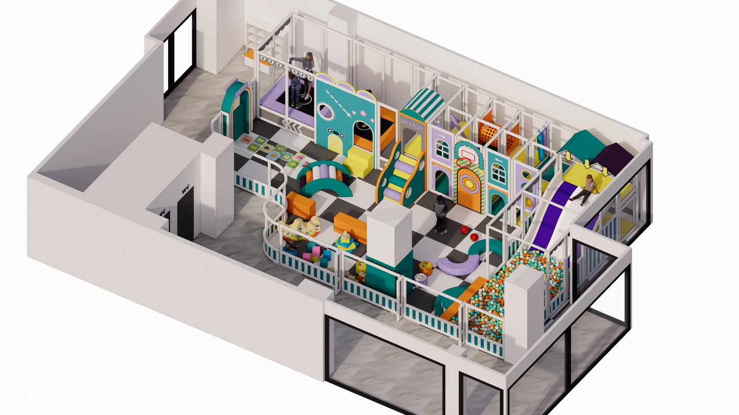 The Pastel Horizon Multi-Level Soft Play Maze System