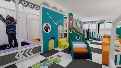The Pastel Horizon Multi-Level Soft Play Maze System