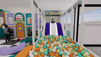 The Pastel Horizon Multi-Level Soft Play Maze System