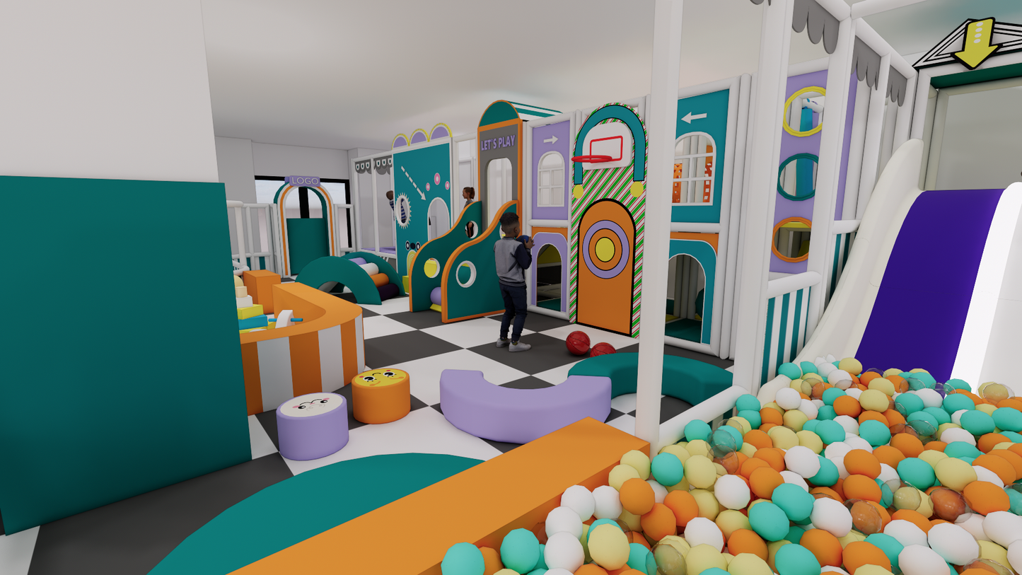 The Pastel Horizon Multi-Level Soft Play Maze System