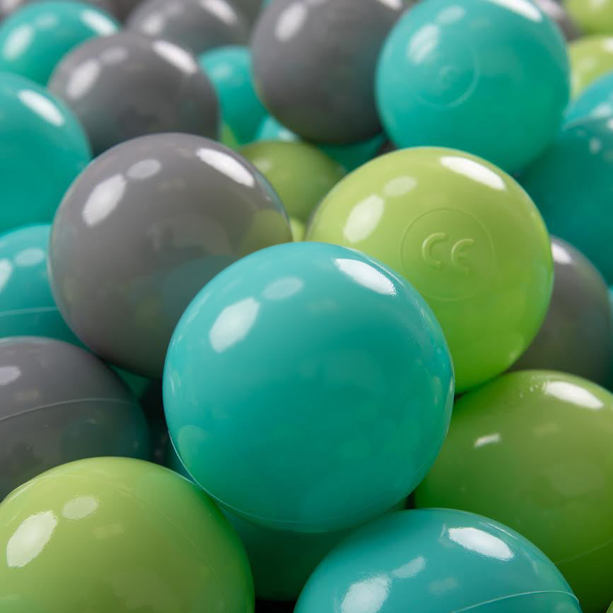 70MM x 1500PCS Soft Play Balls for Ball Pits - Mint/Green/Silver