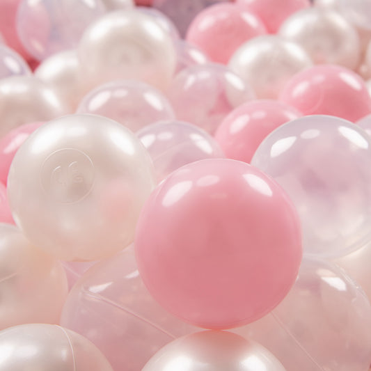 70MM x 1500PCS Soft Play Balls for Ball Pits - Pink/White/Transparent