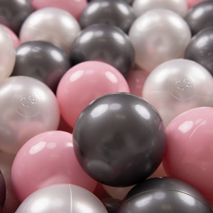 70MM x 1500PCS Soft Play Balls for Ball Pits - Pink/Silver/White