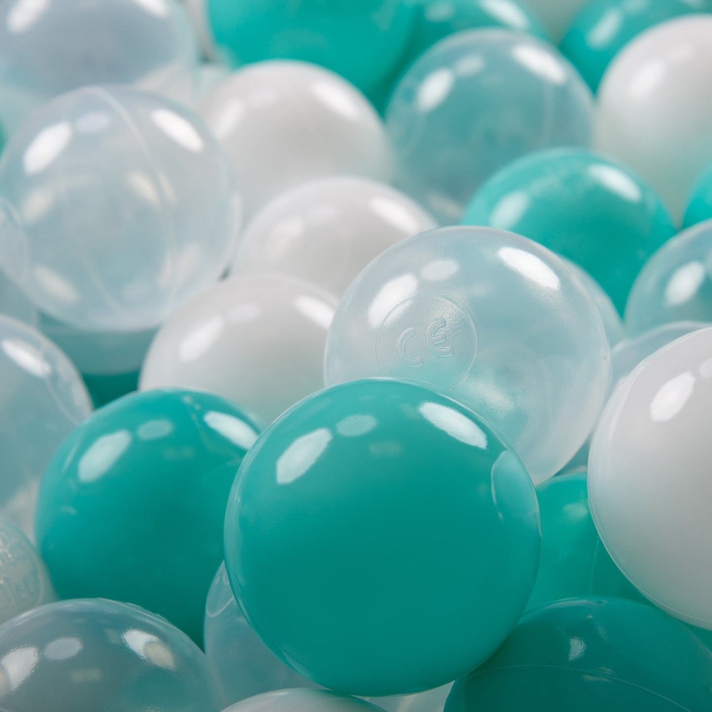 70MM x 1500PCS Soft Play Balls for Ball Pits - Mint/White/Transparent