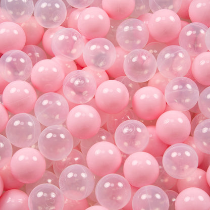 70MM x 1000PCS Soft Play Balls for Ball Pits - Pink/Transparent