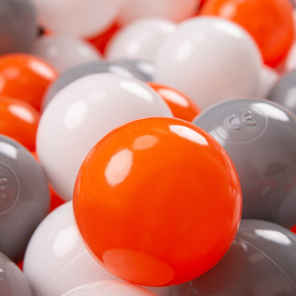 70MM x 1500PCS Soft Play Balls for Ball Pits - Orange/Silver/White