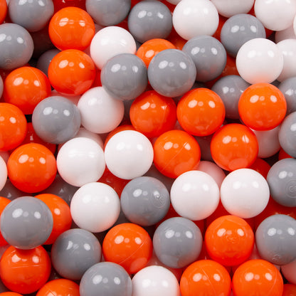 70MM x 1500PCS Soft Play Balls for Ball Pits - Orange/Silver/White